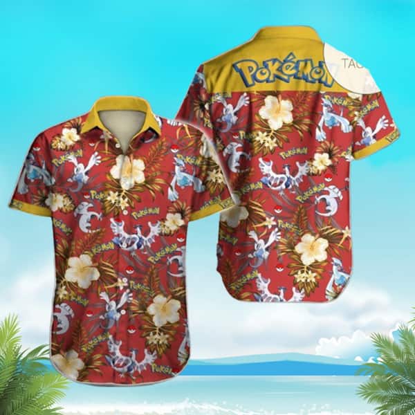 Pokemon Hawaiian Shirt Hibiscus Flowers Pattern Beach Vacation Trip Gift