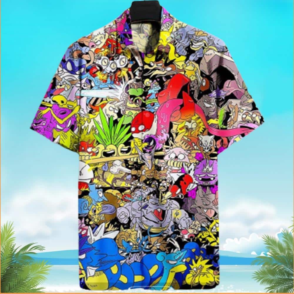Funny Pokemon Hawaiian Shirt Birthday Gift For Dad