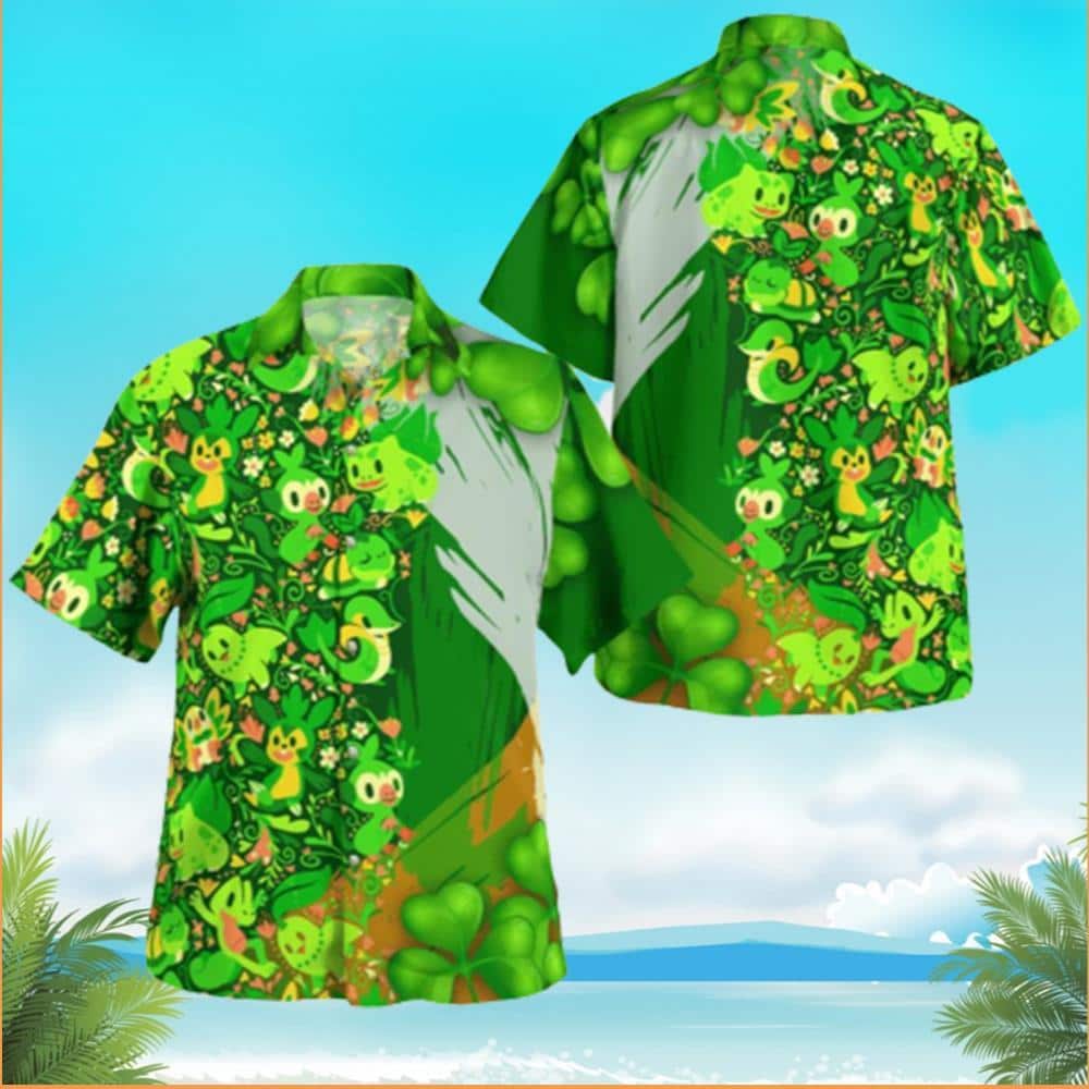 Grass Pokemon Happy Patrick's Day Hawaiian Shirt Gift For Son