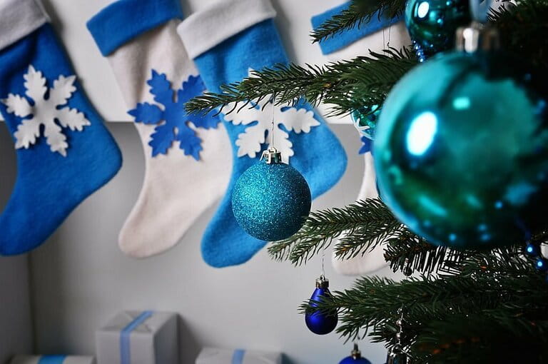 Holiday decorations on the Christmas tree Holiday decorations on the Christmas tree