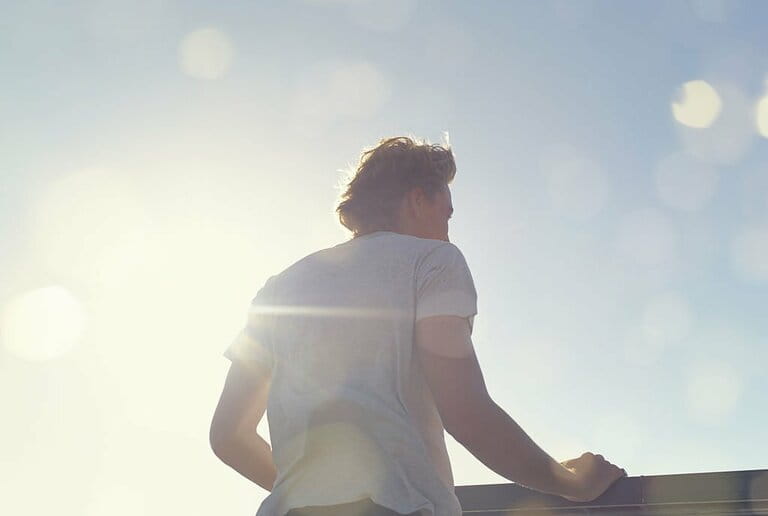 Portrait of a man standing in sunshine Portrait of a man standing in sunshine