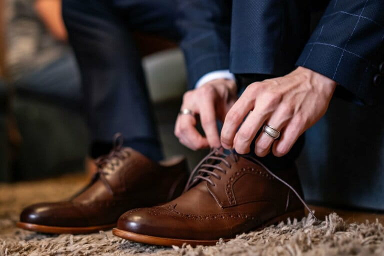 Business man dressed with classic, elegant shoes