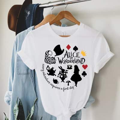 Alice In Wonderland T-Shirt Every Adventure Requires A First Step