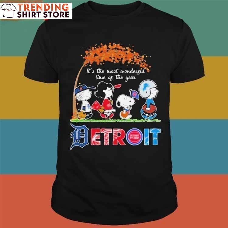 Peanuts MLB Detroit Tigers T-Shirt It’s The Most Wonderful Time Of The Year