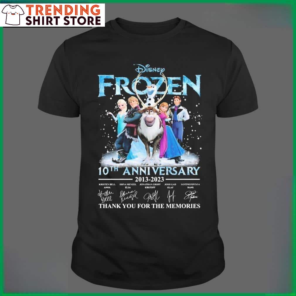Disney Frozen T-Shirt 10th Anniversary Signatures Thank You For The Memories