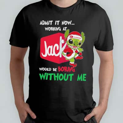 Funny Santa Stitch T-Shirt Admit It Now Working At Jack