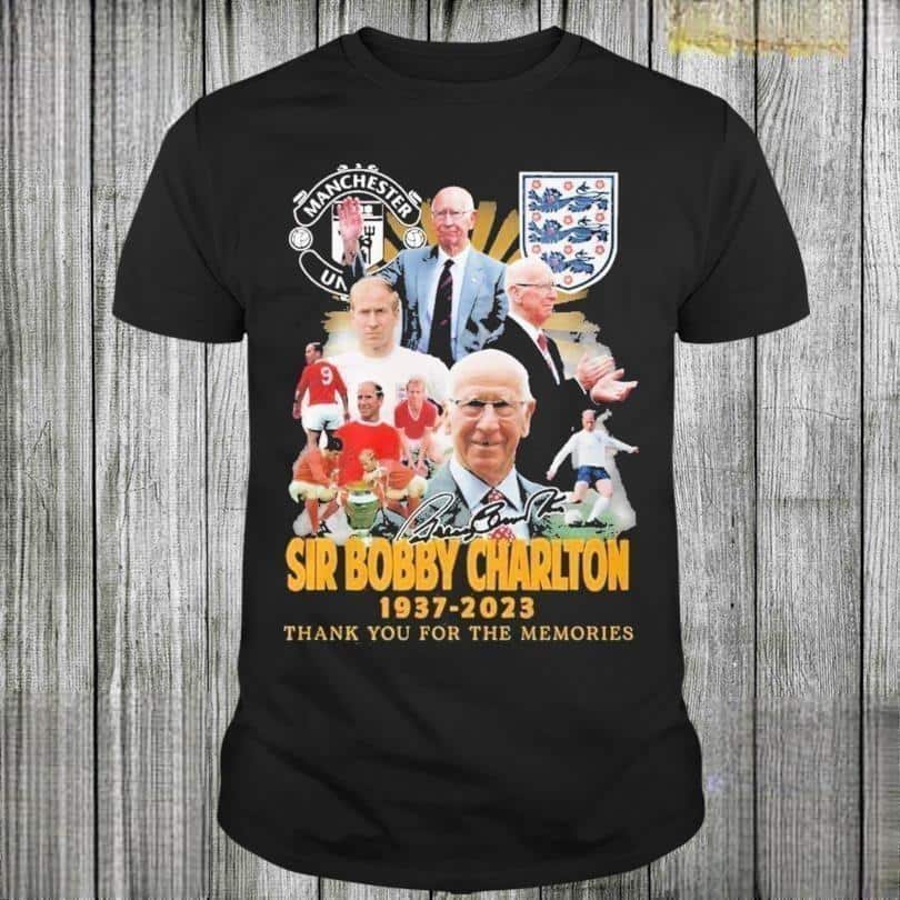 Sir Bobby Charlton MU T-Shirt Thank You For The Memories