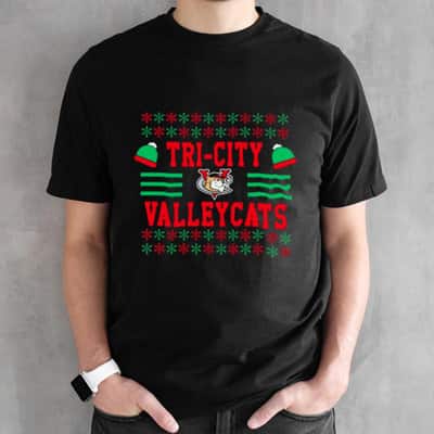 Tri-City Valleycats T-Shirt Snowflake Pattern