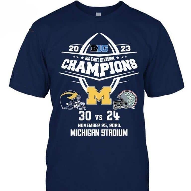 NCAA Michigan Wolverines Ohio State T-Shirt B10 East Division Champions Michigan Stadium