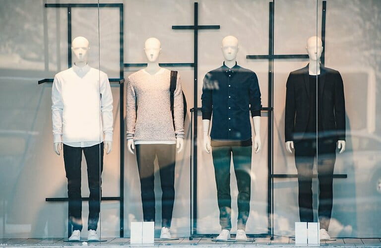 Men's clothing in a retail store Men's clothing in a retail store