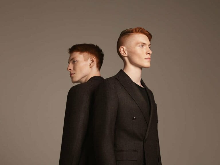 Studio portrait of twins Studio portrait of twins