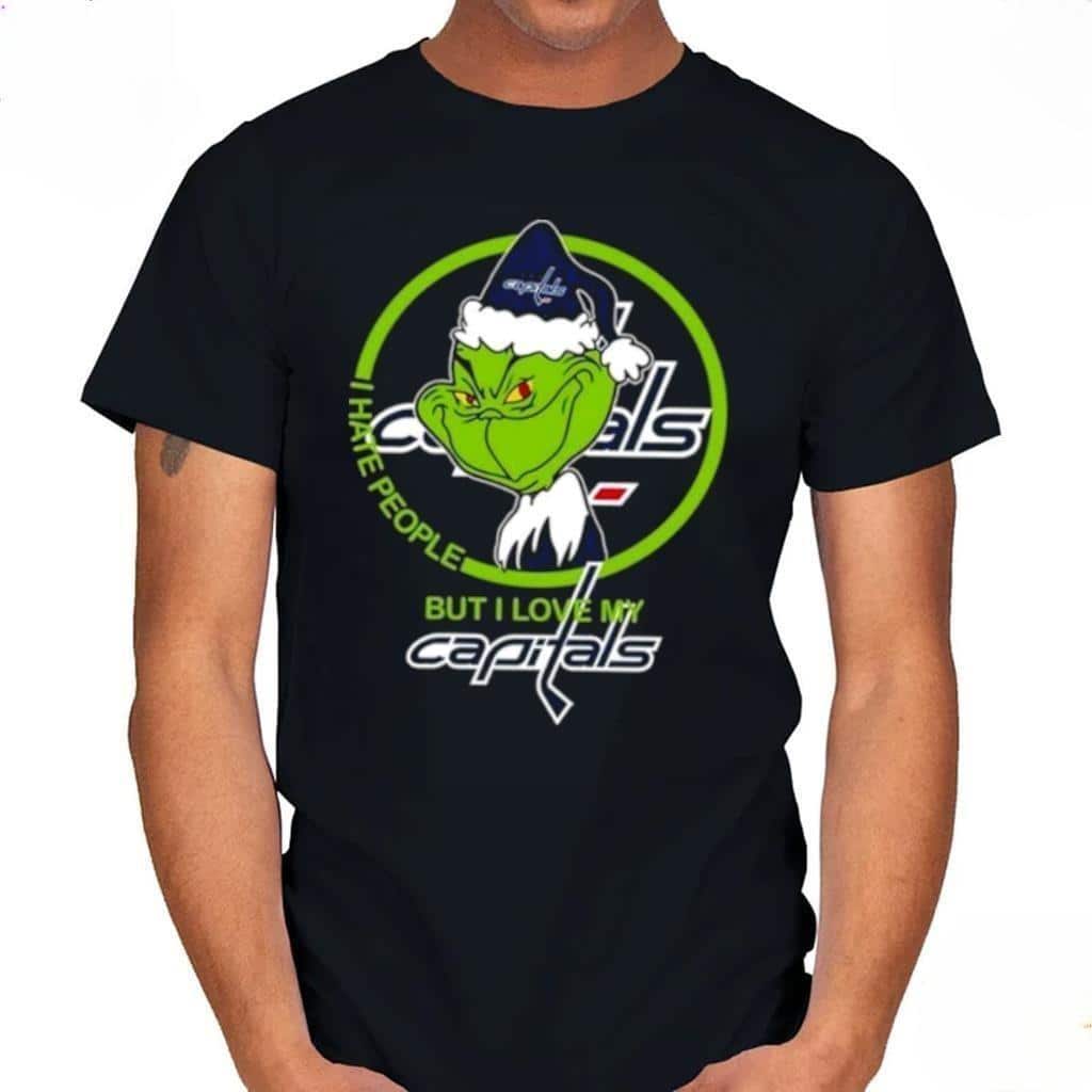 Funny Grinch I Hate People But I Love My Washington Capitals T-Shirt