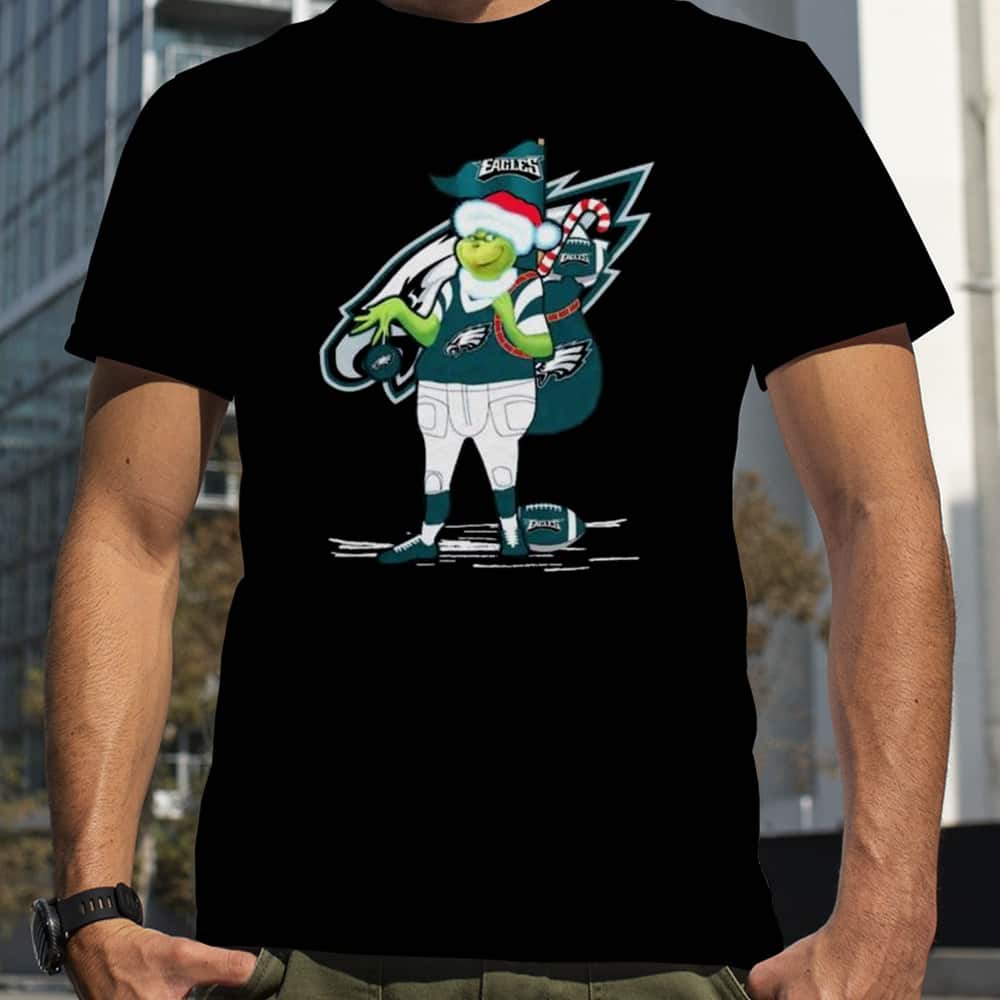 Santa Grinch NFL Philadelphia Eagles T-Shirt