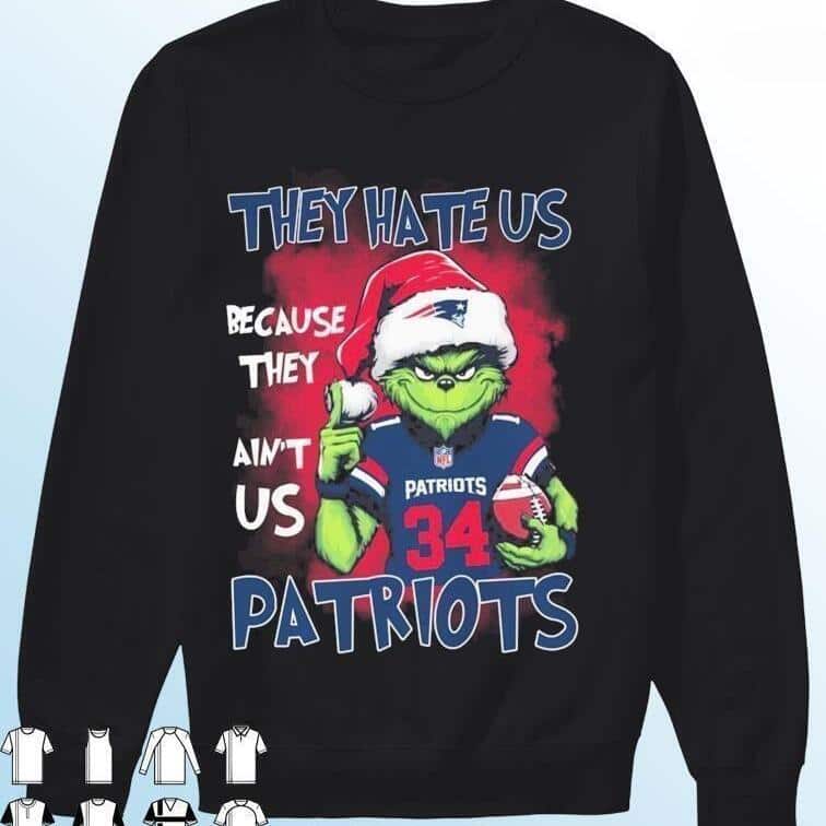 Funny Grinch They Hate Us Because Ain’t Us New England Patriots T-Shirt