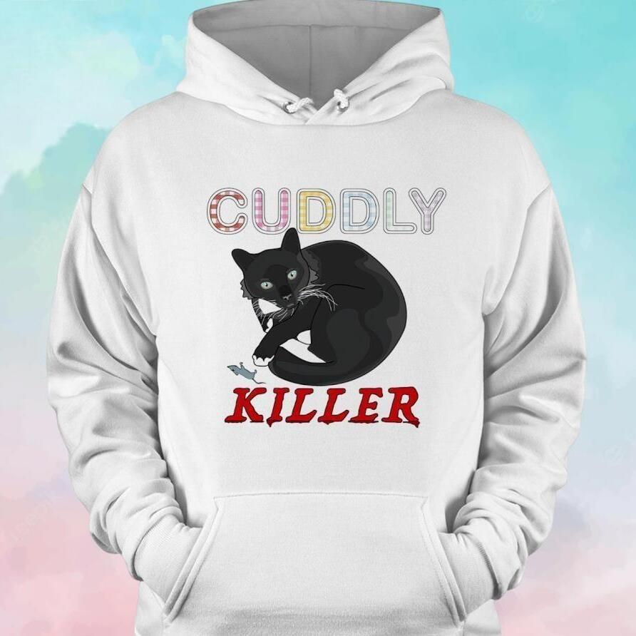 Black Cat T-Shirt Cuddly Killer