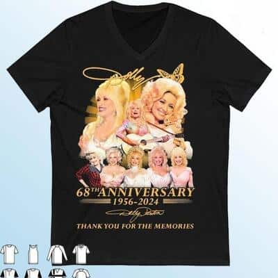 Dolly Parton T-Shirt 68th Anniversary 1956-2024 Thank You For The Memories