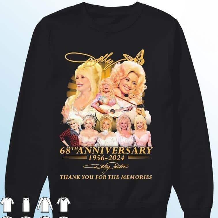 Dolly Parton T-Shirt 68th Anniversary 1956-2024 Thank You For The Memories