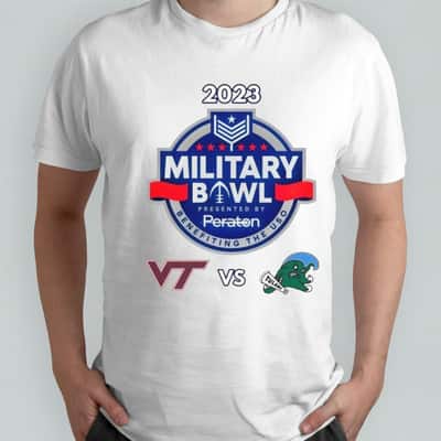 Virginia Tech Tulane Green Wave T-Shirt Military Bowl