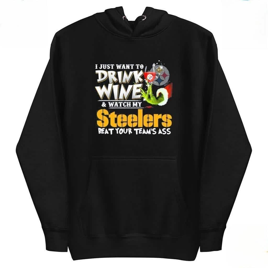 I Just Want To Drink Wine & Watch My NFL Pittsburgh Steelers T-Shirt