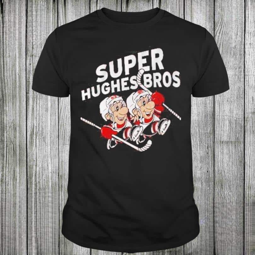 Funny Jack Hughes And Luke Hughes Super Hughes Bros T-Shirt
