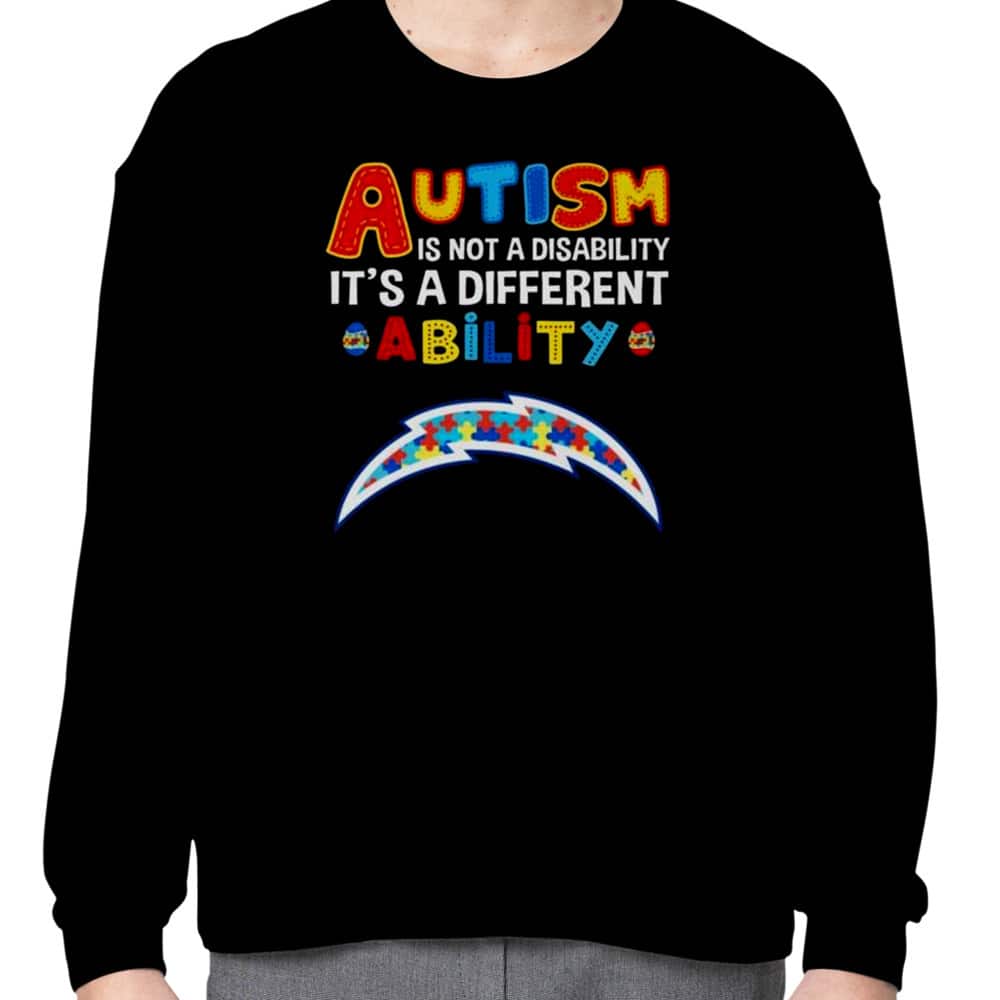 Los Angeles Chargers T-Shirt Autism Is Not A Disability It’s A Different Ability