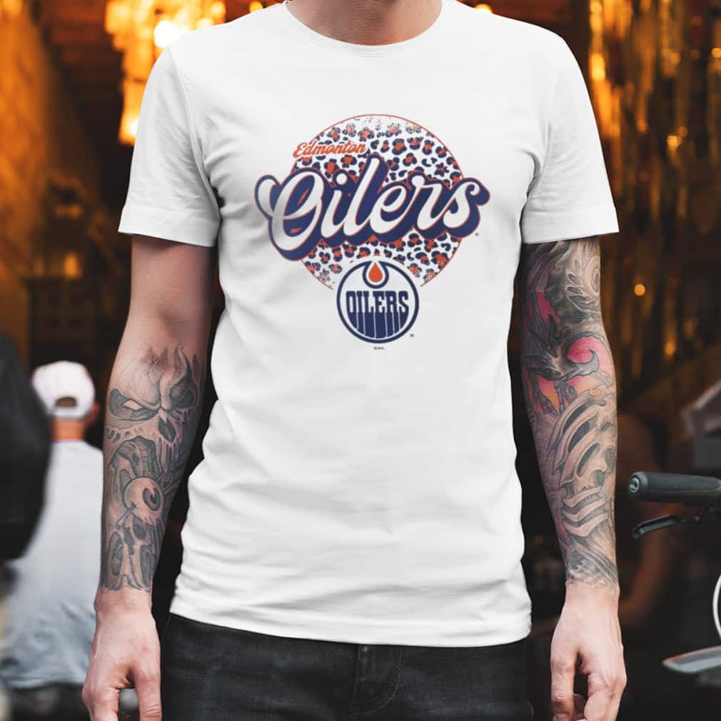 NHL Edmonton Oilers T-Shirt Leopard Pattern