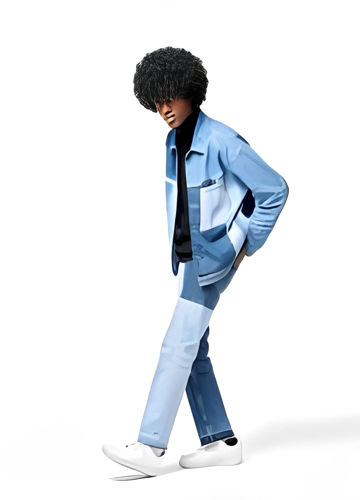 Young african american man in denim clothes isolated on white background