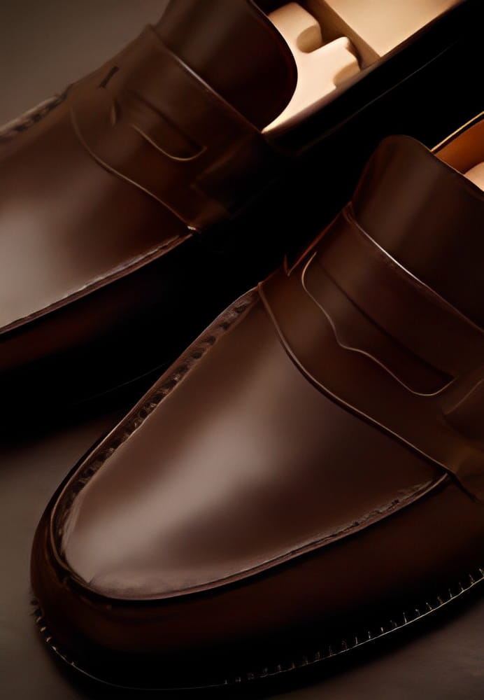 New penny loafers. The shape is simple and standard, and the color is dark brown. New penny loafers. The shape is simple and standard, and the color is dark brown.