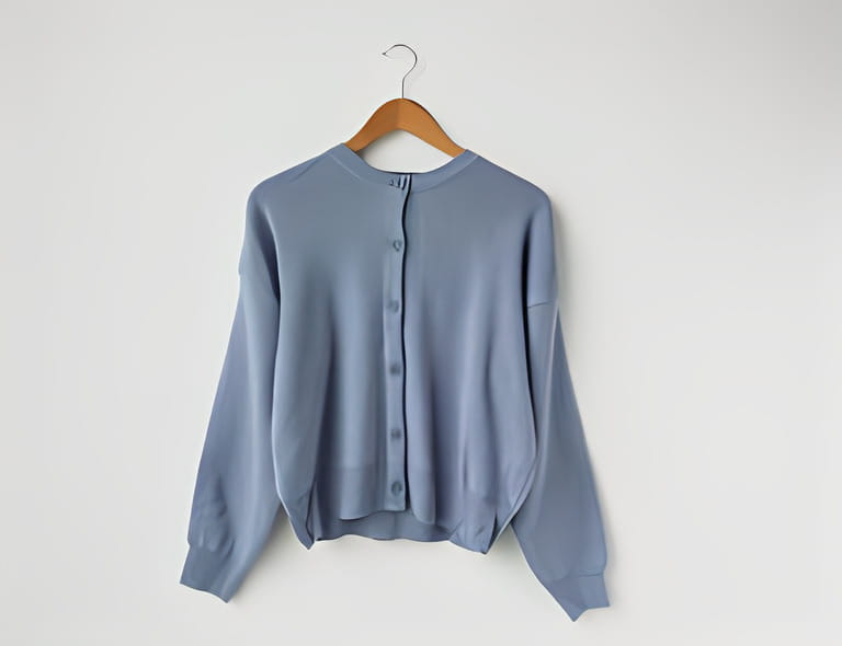 Sky blue cardigan jacket isolated on white background