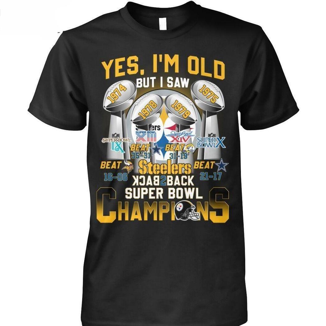 NFL Pittsburgh Steelers T-Shirt Back To Back Super Bowl Champions