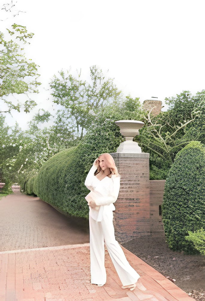 Modern stylish bride in a two piece white jumpsuit with a nude pink clutch, blonde young woman, engaged, wedding, rehearsal dinner, off the shoulder white blouse, white trousers, neutral, minimalist Modern stylish bride in a two piece white jumpsuit with a nude pink clutch, blonde young woman, engaged, wedding, rehearsal dinner, off the shoulder white blouse, white trousers, neutral, minimalist