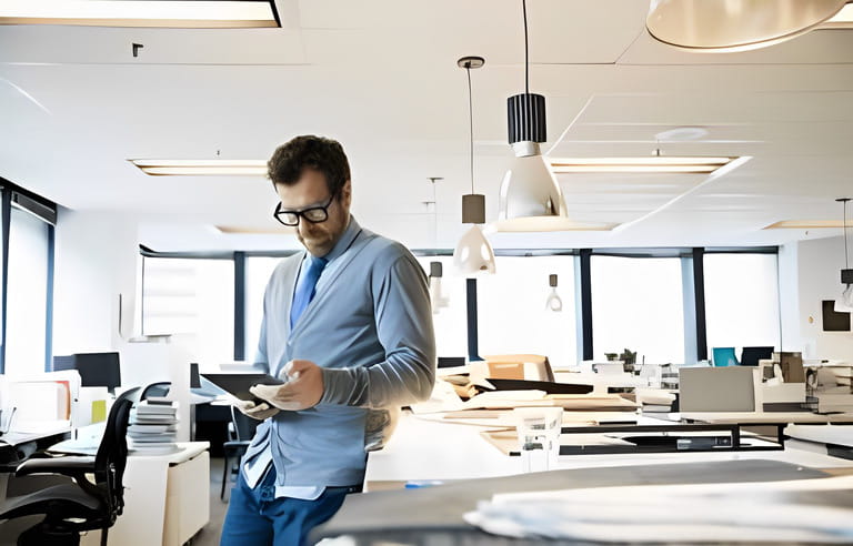 Designer using digital tablet in office