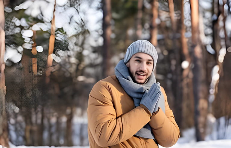Male with winter clothes Male with winter clothes