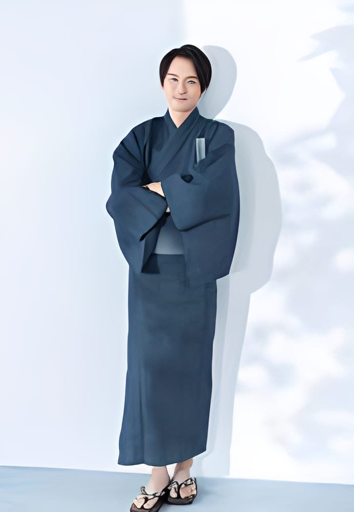 Refreshing Japanese man wearing kimono Refreshing Japanese man wearing kimono