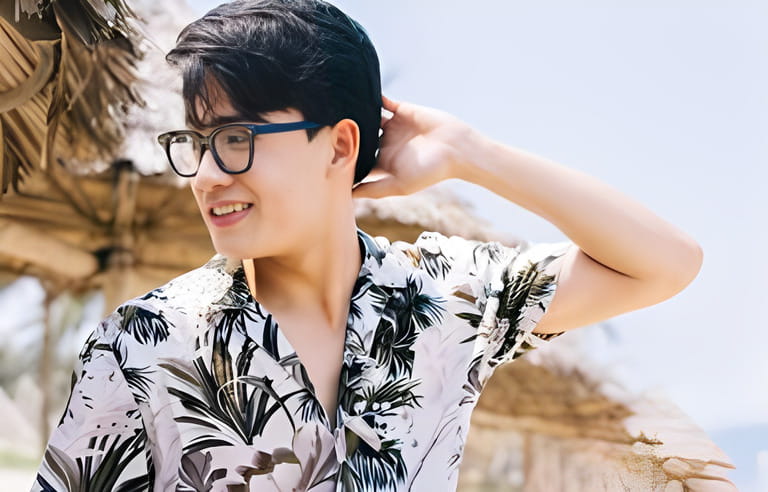 Portrait of Asian man on the beach Portrait of Asian man on the beach