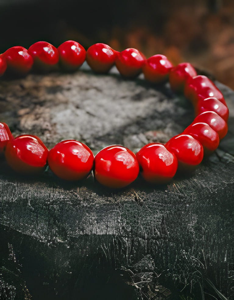 traditional Ukrainian red coral necklace