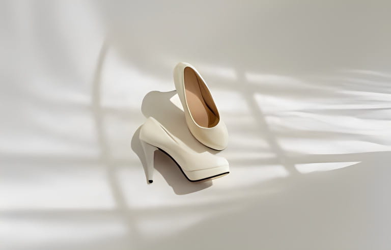 Beautiful bridal White high heel shoes 