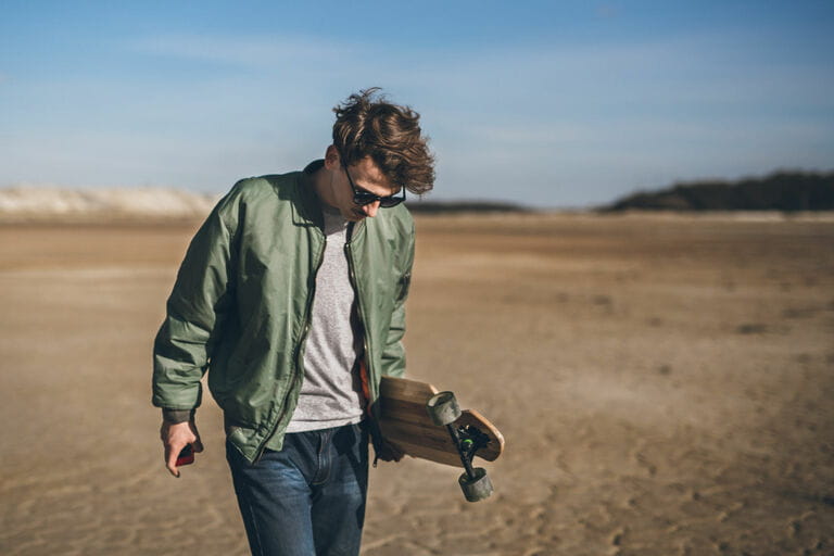 Skateboarder on the beach Skateboarder on the beach