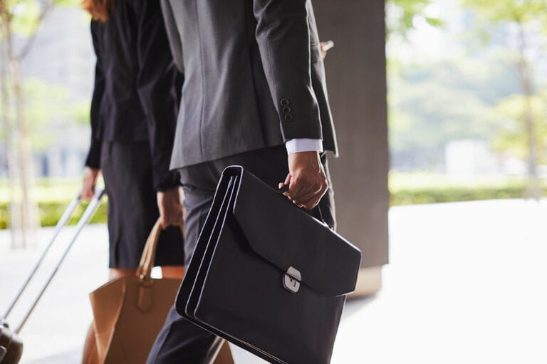 Business trip details of briefcases and suitcases Business trip details of briefcases and suitcases