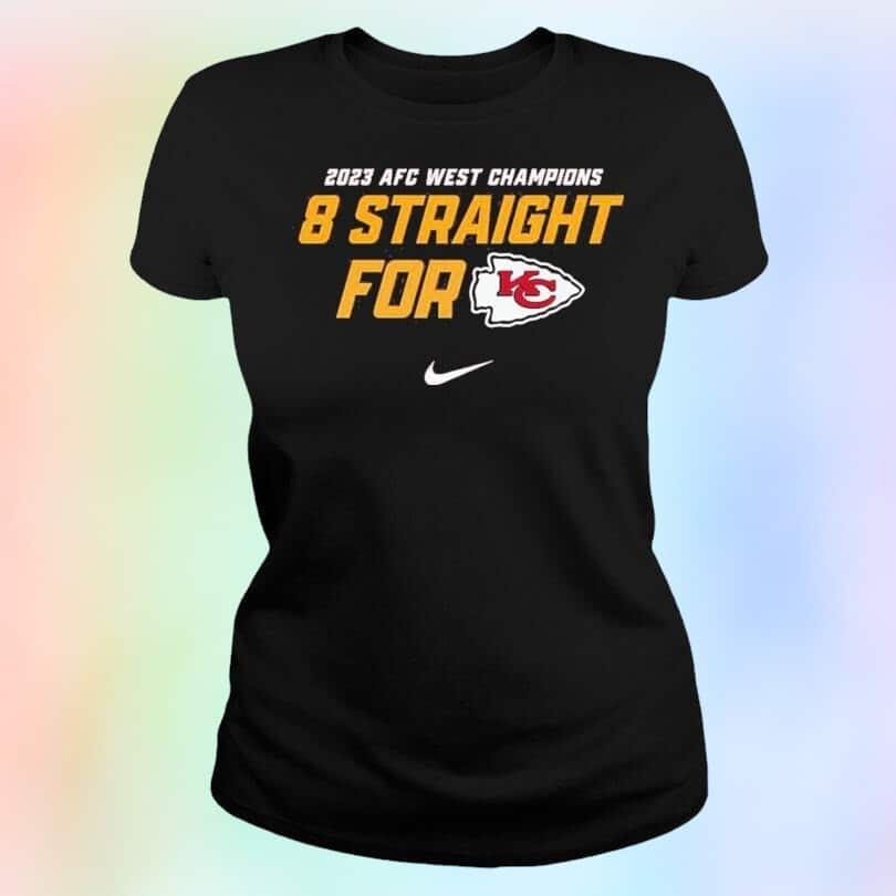 AFC West Division Champions 8 Straight For NFL Kansas City Chiefs T-Shirt