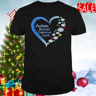 Green Bay Packers Autism Accept Understand Heart Love T-Shirt