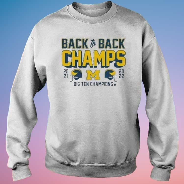 Michigan Wolverines T-Shirt Back To Back Champs Big Ten Champions
