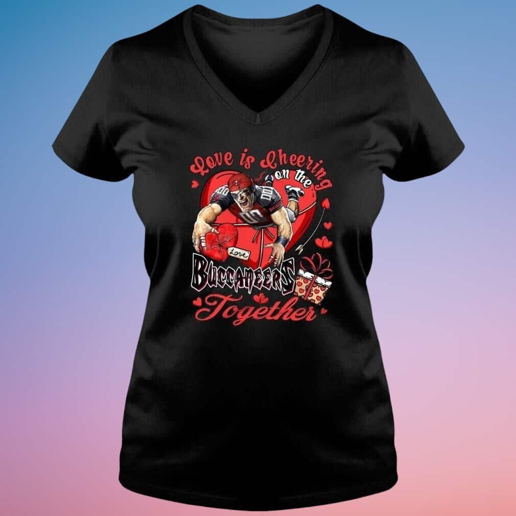 Love Is Cheering On The Tampa Bay Buccaneers Together T-Shirt