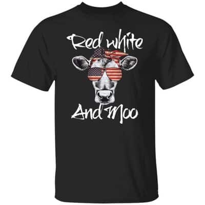 4th Of July T-Shirt Cow Red White And Moo