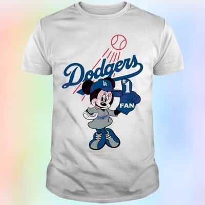 Funny Minnie Mouse Dodgers Fan Baseball T-Shirt