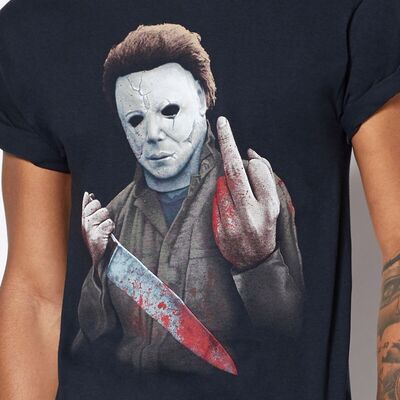 Halloween Michael Myers Middle Finger T-Shirt