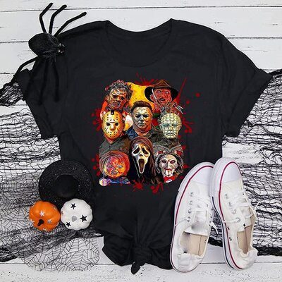 Friends Halloween Michael Myer Horror Killers Characters T-Shirt