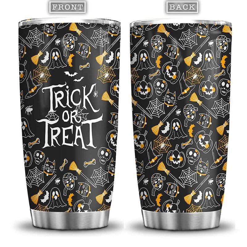 Halloween Witch Boo Ghost Pumpkin Trick Or Treat Tumbler