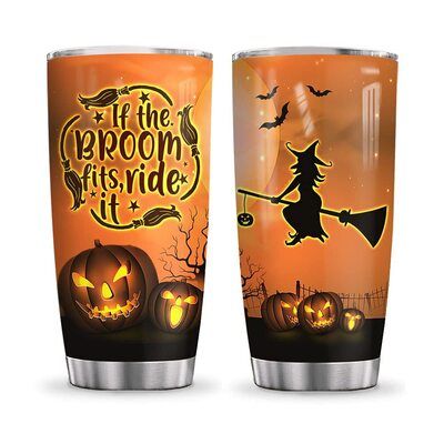 Halloween Witchs Brooms Quotes Boo Tumbler