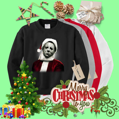 Michael Myers Christmas Santa Hat Sweatshirt